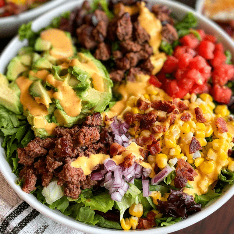 Easy Burger Bowl Salad (The Ultimate Low-Carb Dinner Delight)