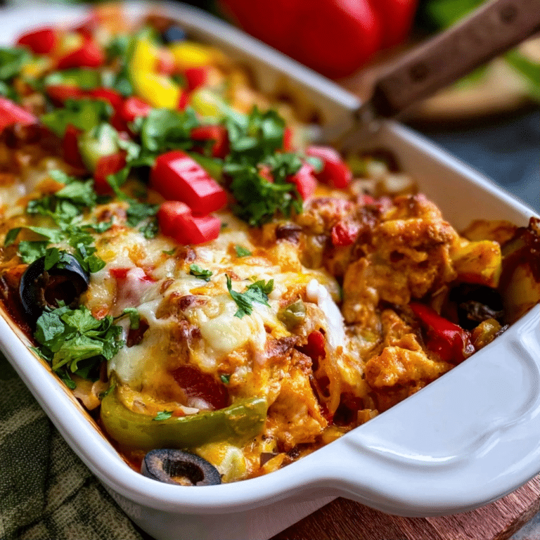Easy Keto & Low-Carb Chicken Fajita Casserole