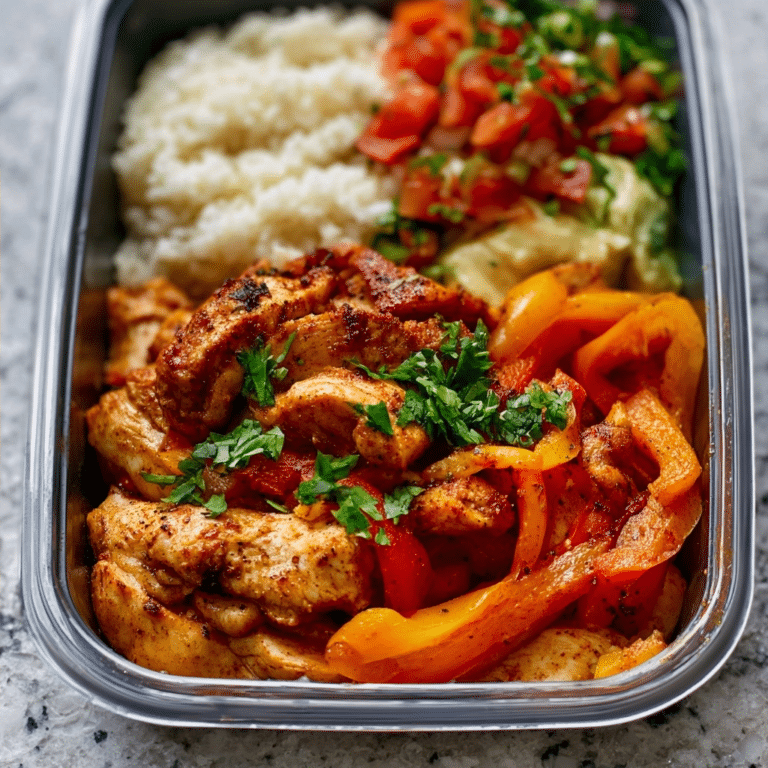 Chicken Fajita Meal Prep Bowls | High Protein Healthy Lunch Recipe