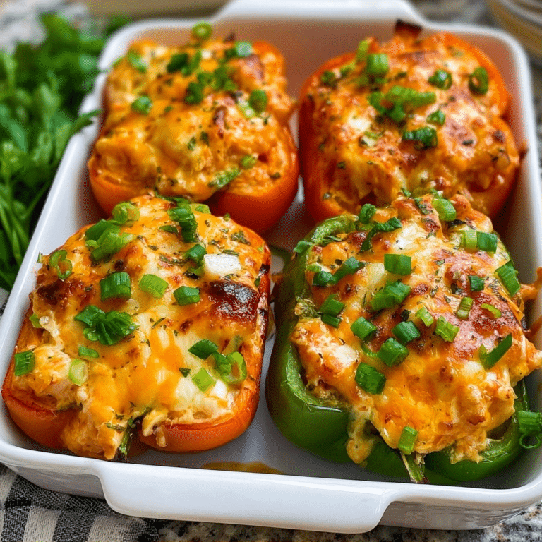 Cheesy Buffalo Chicken Stuffed Peppers (Low-Carb)