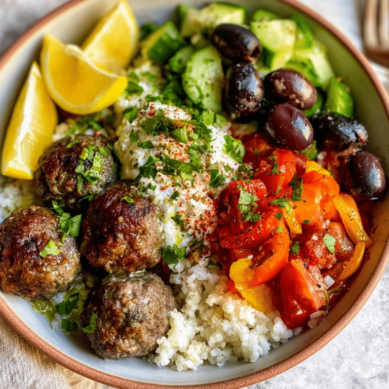 Healthy Greek Meatball Bowls (Easy Mediterranean Meal Prep)