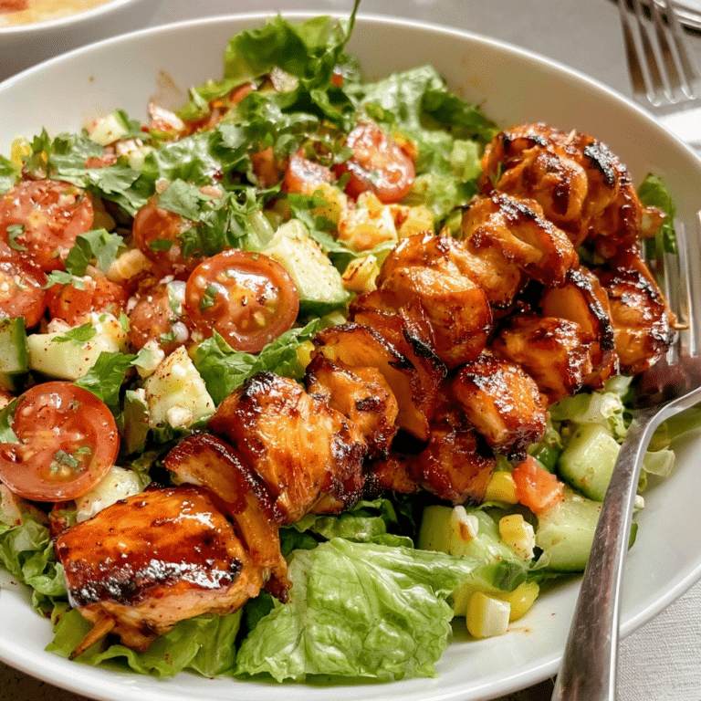 BBQ Chicken Skewer Salad – Fresh Summer Dinner Idea