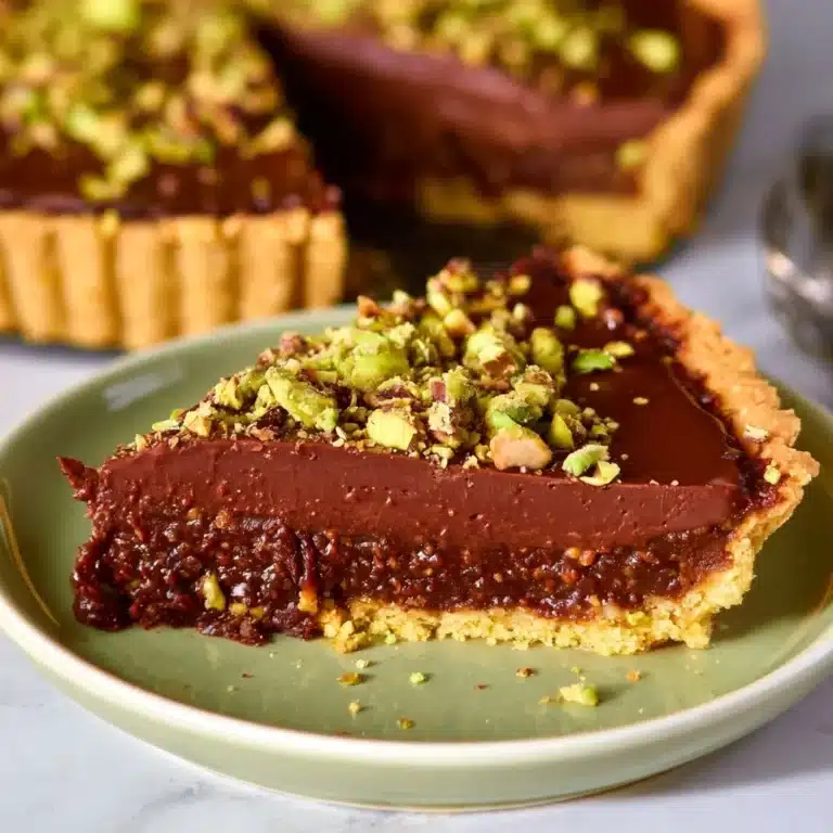 Dark Chocolate Pistachio Tart Recipe | Rich & Elegant Dessert